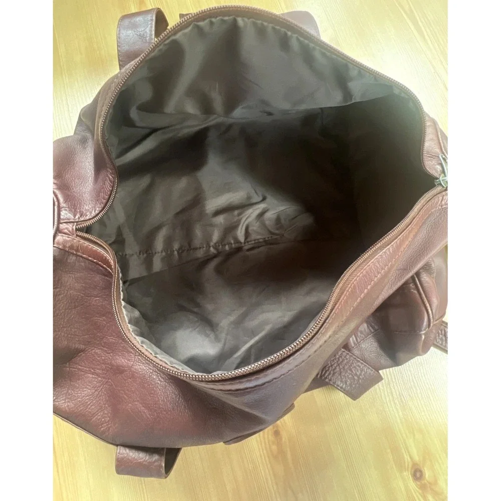 Vintage Brown Leather Duffel Bag Columbian Bags Co Hand Crafted Carry‎ On